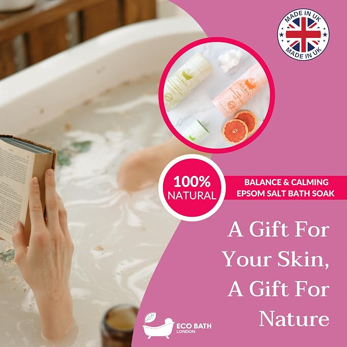 Eco Bath London Balance and Calming Epsom Salt Bath Soak – Tube 2.2 LB | Made - Image 6