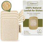 Natural Loofah Dish Sponges 4 Pack – 100% Plant-Based Luffa Scrubber by EcoGrove