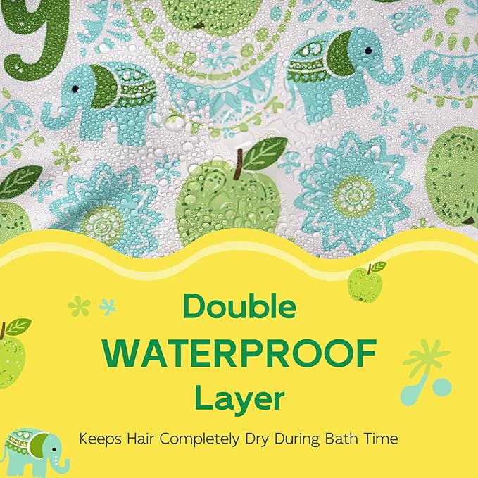 Years calm Kids Shower Cap, Waterproof Reusable Cartoon Bath Cap - Image 3