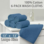 Blue Washcloths 6 Pack, Wash Cloths - Image 3