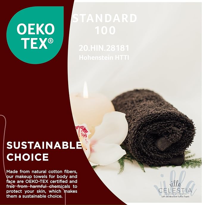 Black Makeup Remover Towels Set of 4, 100% Soft Cotton Reusable Luxury 4 Pcs - Image 5