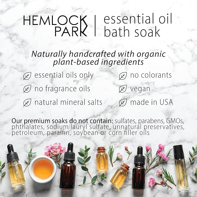 Hemlock Park Detox Essential Oil Bath Soak | Naturally Soothing Mineral Sea - Image 6
