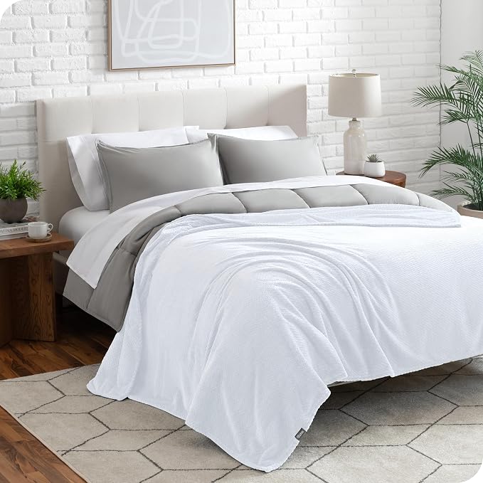 Bare Home Textured Fleece Blanket - Image 2