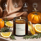 Lemon Vanilla Scented Candle for Home, Natural Soy Wax Aromatherapy Non Toxic - Image 2