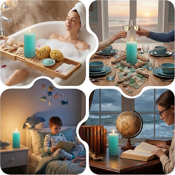 Ocean Breeze Scented Pillar Candle - Image 6