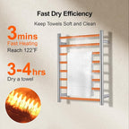 Towel Warmer Bathroom Wall Mounted Drying Rack Plug-in Electric Heated Towel - Image 4