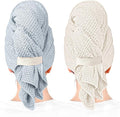 Microfiber Hair Towel Wrap Turban 2 Pack Large | Super Absorbent Quick Dry & by YHPDYL