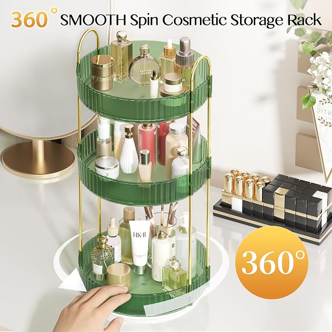 Rotating Makeup Organizer Countertop, Skincare Organizers, Spinning Perfume - Image 5