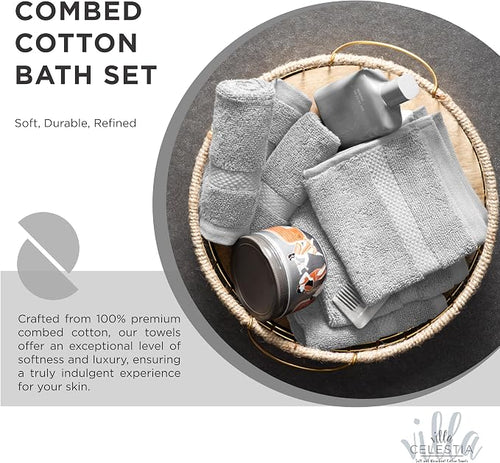 100% Cotton Bath Towel Set of 10-2 Bath Towels, 4 Hand Towels, 4 Wash Cloths - Image 2