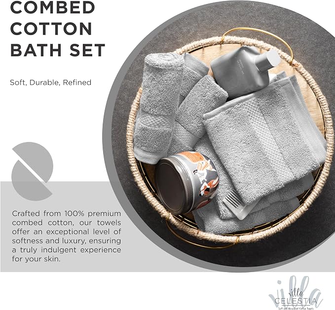 100% Cotton Bath Towel Set of 24-6 Bath Towels, 6 Hand Towels, 12 Wash Cloths - Image 2