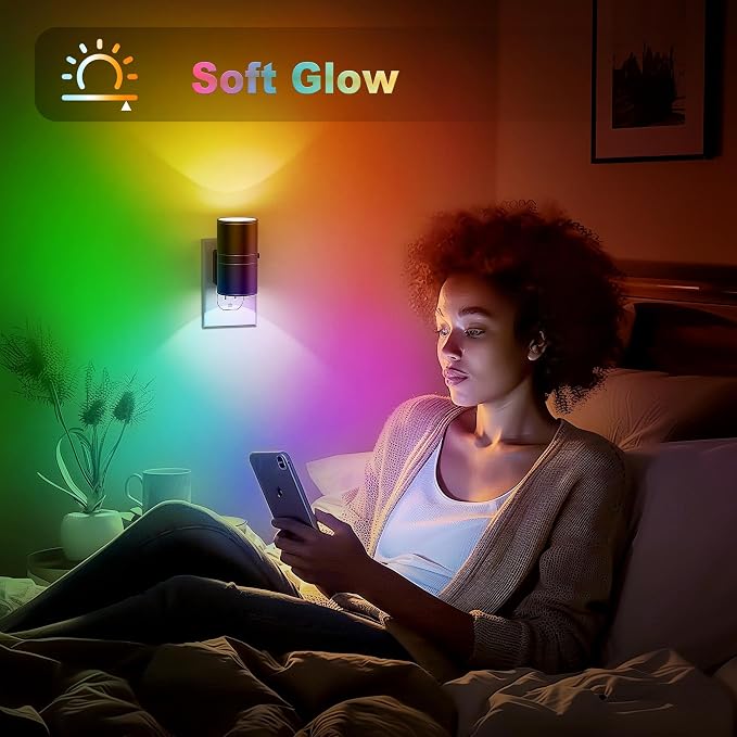 JandCase Color Night Light, LED Night Lights Plug into Wall, Color Changing - Image 5
