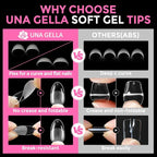UNA GELLA Medium Oval Fake Nails Pre-shape 216pcs Round Gel Nail Tips Press on - Image 6
