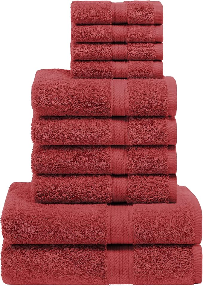 Superior Egyptian Cotton Pile 10 Piece Towel Set, Includes 2 Bath, 4 Hand by SUPERIOR