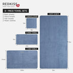 REDKISS Blue Bath Towels Set 8 Piece - Image 3