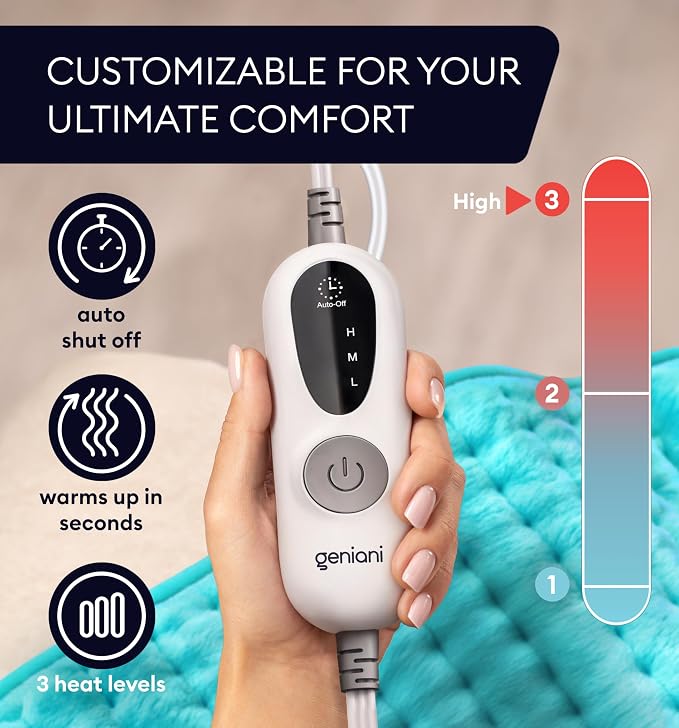 GENIANI Mothers Day Gifts for Mom – Electric Heating Pad for Back, Neck & - Image 3