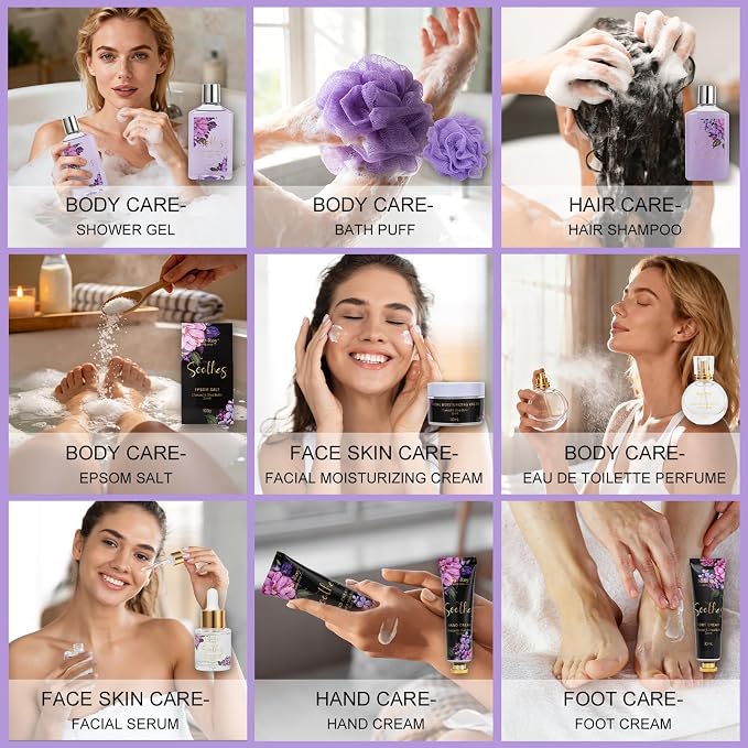 Mothers Day Gifts for Women, Spa Gift Set, CHARCOAL & SHEA BUTTER Bath & Body - Image 5