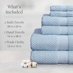 NY Loft 100% Cotton Towel Set 6 Piece | Super Soft & Absorbent Quick-Dry 2 Bath - Image 2