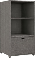 Outsunny Valet Pool Towel Rack, Waterproof PE Plastic Rattan Wicker Storage by Outsunny