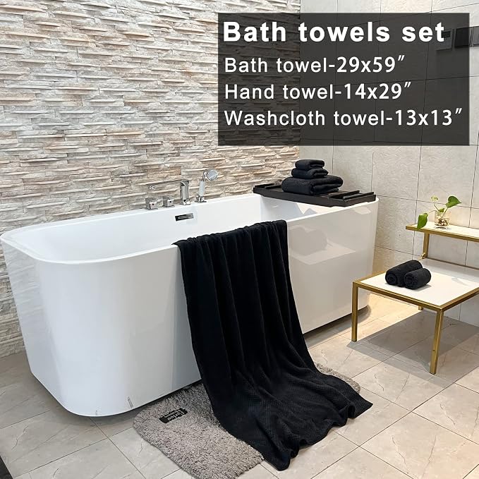 YTYC 29x59 Inch Bath Towels Set of 6 Large, Super Soft Absorbent Lint Free - Image 2
