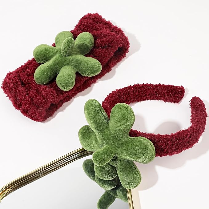 Ivyu Spa Skincare Headbands& Wristband Set，Cute Strawberry Makeup Headband - Image 5