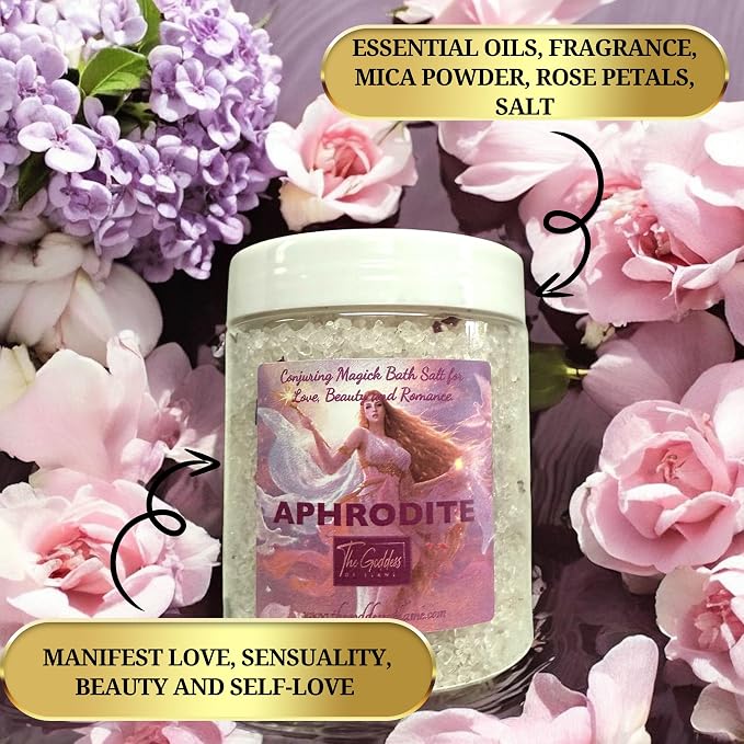 Aphrodite Bath Salts – 12 oz Dead Sea Salt Bath Soak - Image 3