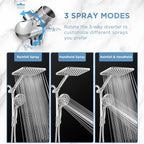 Dual Handheld Shower Head Combo, 2-in-1 Rain Shower Heads System Wide Rainfall - Image 6