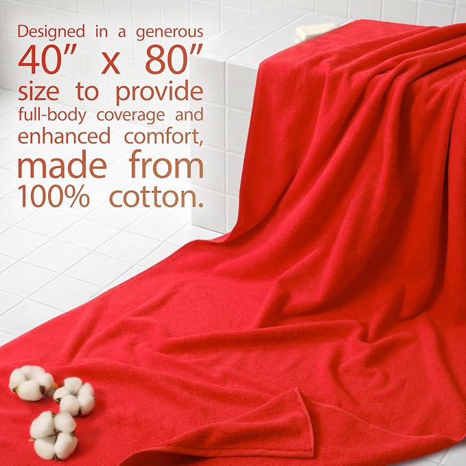 Cotton Paradise 100% Cotton 40x80 Oversized Bath Sheet, Extra Large Turkish - Image 2