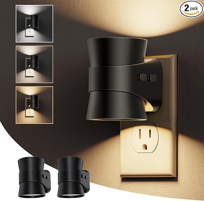 L LOHAS LED Night Lights Plug into Wall, Dimmable Night Light 2pack, 3CCT by LLOHASLED