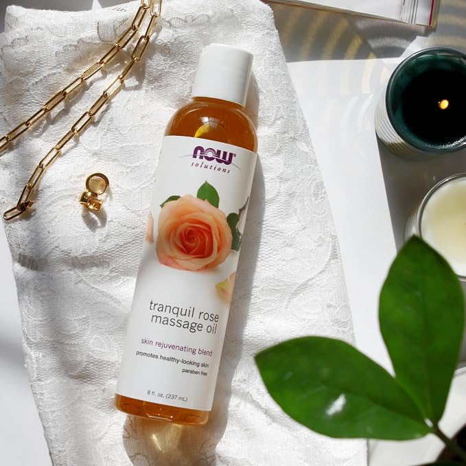 NOW Solutions, Tranquil Rose Massage Oil, Body Moisturizer - Image 5