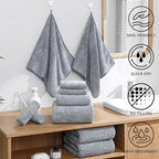 Ultra Soft Bath Towel Set, 12 Piece Family Bathroom Towels Set - Image 3