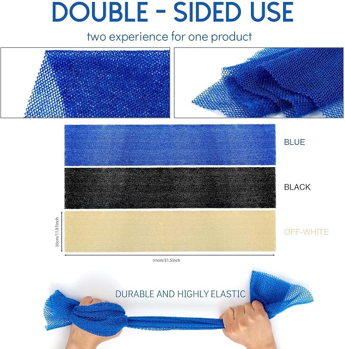 UJFQBH 3 Pieces African Bath Sponge African Net Long Net Bath Sponge - Image 4