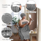 Tigeen Plus Size Towel Wrap for Women Spa Robe Set - Image 3