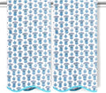 Ridhi Block Print Aquamarine Blue Cotton Spa Towel 27"x54" Set of 2 Handmade by Ridhi