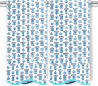 Ridhi Block Print Aquamarine Blue Cotton Spa Towel 27"x54" Set of 2 Handmade by Ridhi