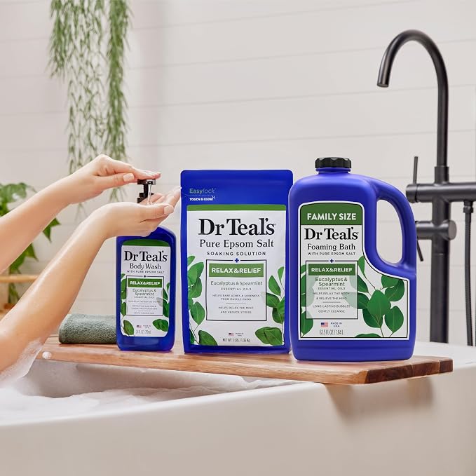 Dr Teal's Foaming Bath with Pure Epsom Salt, Relax & Relief with Eucalyptus & - Image 7