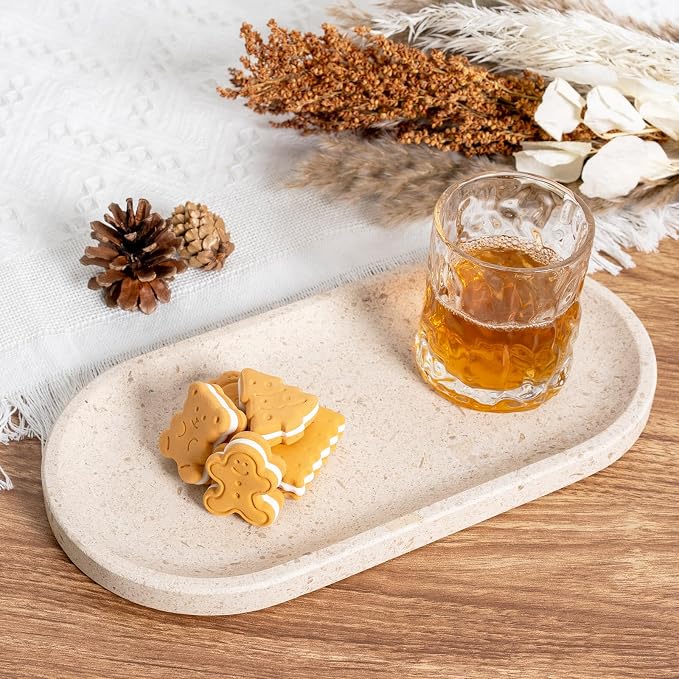 Koville Marble Vanity Tray for Decor, Natural Bathroom Tray for Bathroom - Image 6