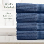 Springtree Home 100% Cotton Bath Towel Set of 4 | Super Soft & Absorbent - Image 2