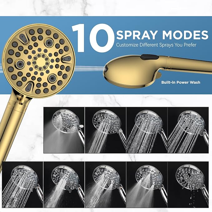 MakeFit Dual Filtered Rain Shower Head Combo, High Pressure Handheld Shower Head - Image 7