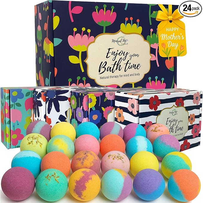 Bath Bombs for Women Gift Set by MineralMeCalifornia