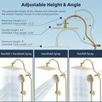 Hibbent All Metal CUPC Certified Shower Head, Handheld Showerhead Combo - Image 6