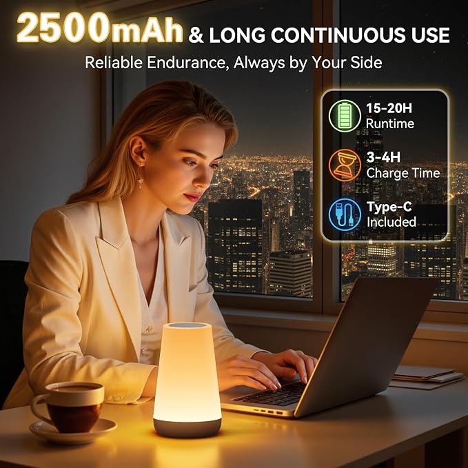 Auxmir Night Light, Dimmable Touch Lamp - Image 5
