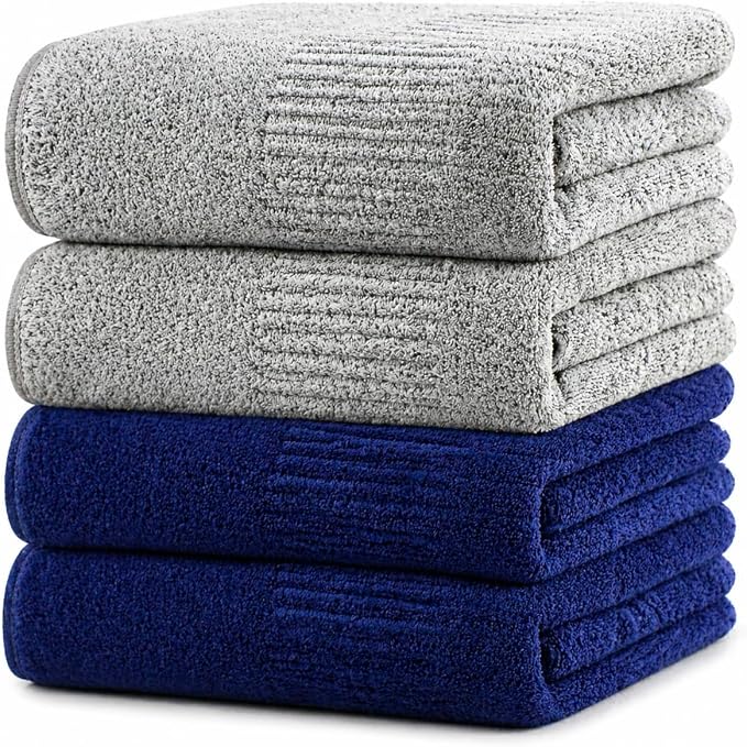 SEISSO 4 Pack Extra Large Bath Towels 63"x35", Bath Sheets by SEISSO