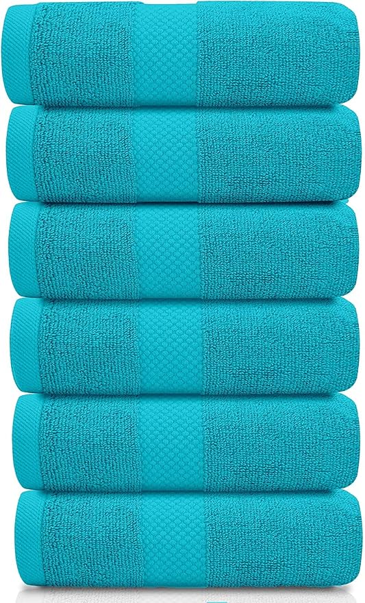 White Classic Luxury Aqua Hand Towels - Image 2
