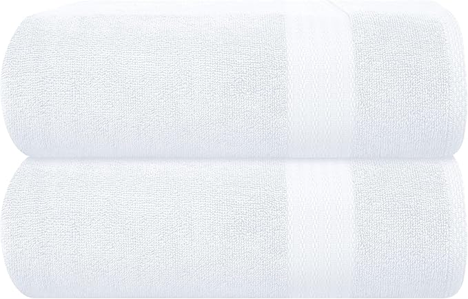 GLAMBURG Premium Cotton Oversized 2 Pack Bath Sheet 35x70-100% Pure Cotton by GLAMBURG