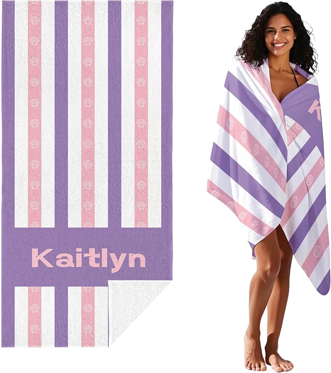 JML Custom Beach Towel with Name, Personalized Microfiber Beach Towel with Name - Image 2