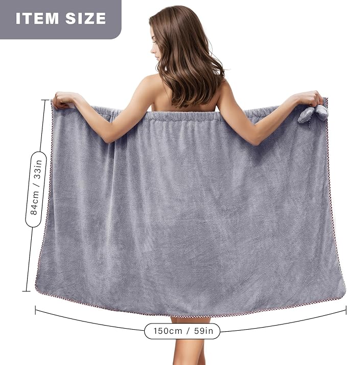 GOSCHE Towel Wrap for Women, Adjustable Shower Wrap Towel - Image 2