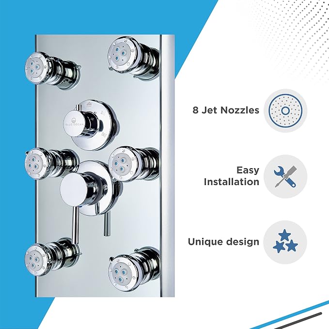 Blue Ocean 52" Aluminum SPA392M Shower Panel Tower System - Image 3