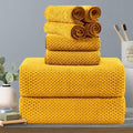 Hailea 8-Piece Yellow Bath Towels Set, 2 Oversized Large Bath Towels Sheet by Hailea
