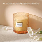 Sandalwood & Patchouli Candle, Luxury Decorative Glass Candle 19oz, Soy Wax - Image 6