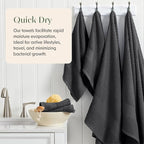 Springtree Home 100% Cotton Bath Towel Set of 4 | Super Soft & Absorbent - Image 4